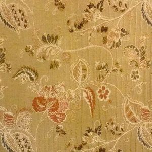 1 Gold curtain panel with brown and autumn orange accent colors 50W x 85L